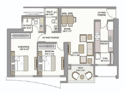 Bellanza Mulund West 2BHK Plan