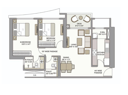 Bellanza Mulund 2 BHK Plan